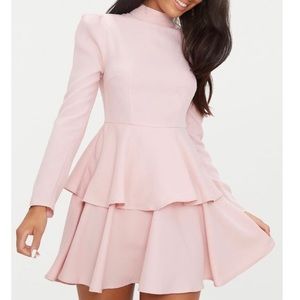Dusty Pink High Neck Skater Dress